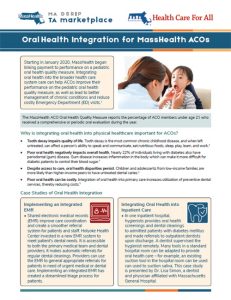 Oral Health Integration for MassHealth ACOs