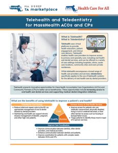 Telehealth and Teledentistry for MassHealth ACOs and CPs
